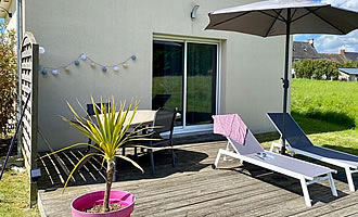 private terrace with deckchairs